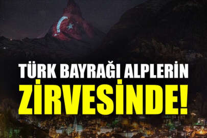 Türk bayrağı İsviçre Alpleri'nin zirvesinde yansıtıldı