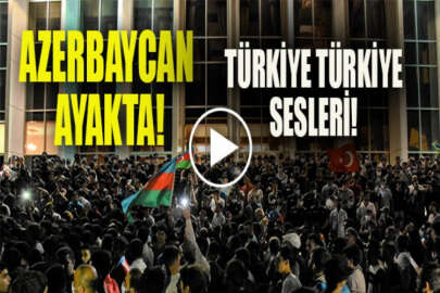 Azerbaycan Milli Meclisi önünde "Türkiye Türkiye" sesleri