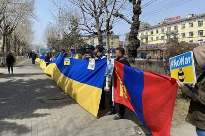 Moğolistan'da Rusya protesto edildi