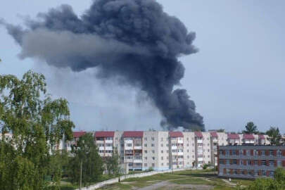 Rusya'nın Bryansk bölgesinde Rus ordusu için parça üreten kuruluşta yangın!