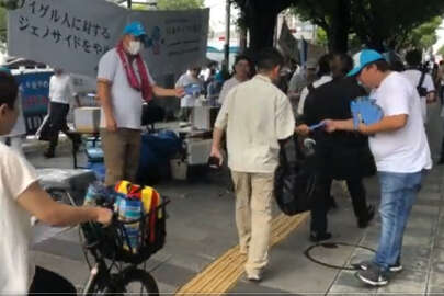 Japonya'da Uygur Soykırımı protestosu