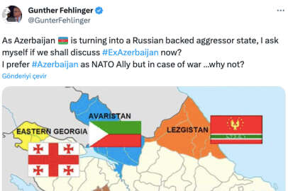 Avusturyalı siyasetçiden skandal harita: Azerbaycan topraklarını böldü!